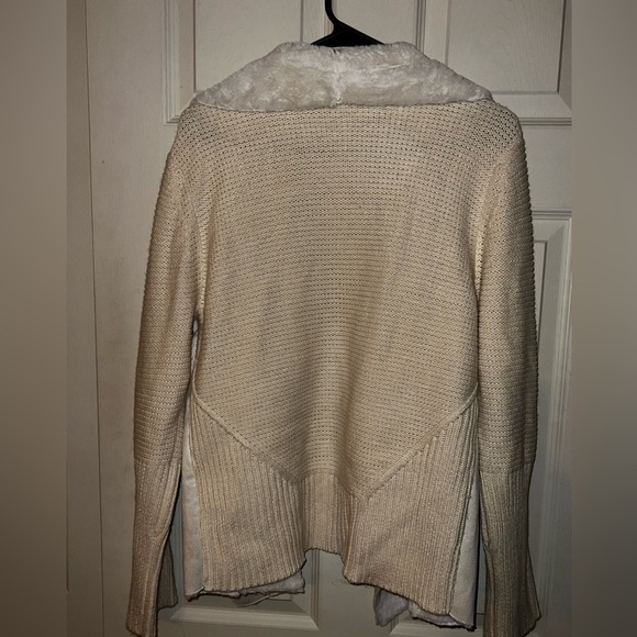 Anthropologie Hazel - Faux Sherling open cardigan in cream and ivory - Picture 2 of 5